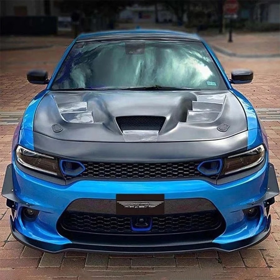 New  Carbon Fiber Bumper Front Lip for CHARGER 2015-2018 Exhaust Cut-Outs Rear Spoiler Rear Diffuser Bolt-On Body